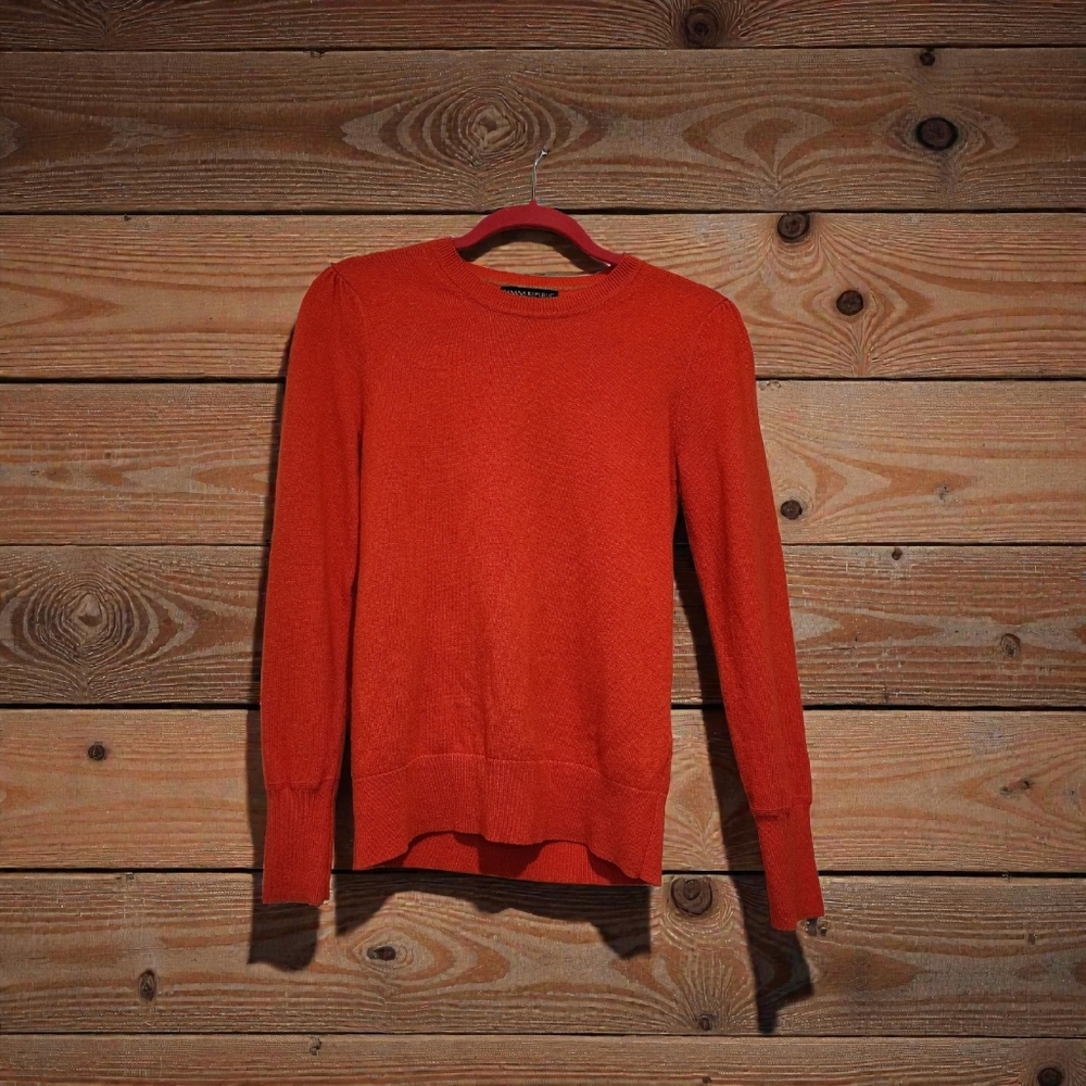 Banana Republic Italian Merino Wool Blend Sweater Orange Preppy Outdoors XS - Picture 1 of 13